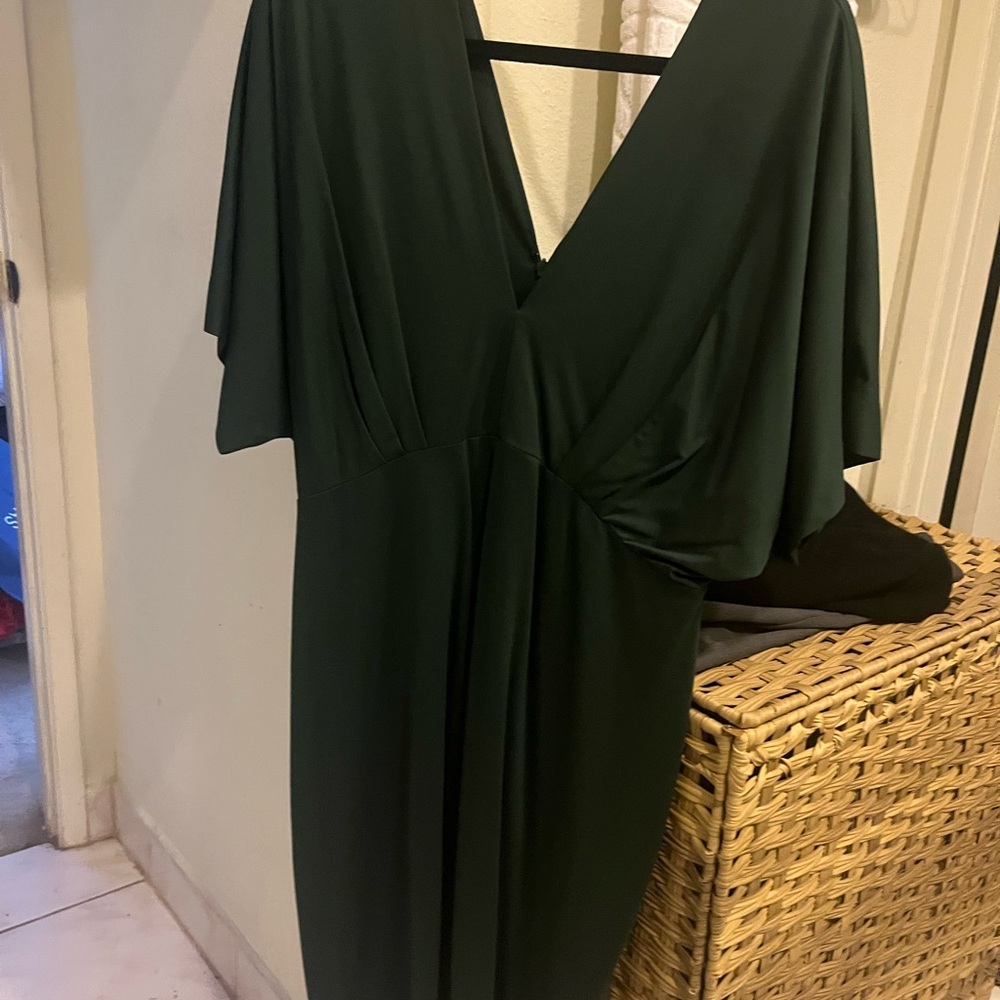 Banana Republic Elegant Dark Green Backless Dress